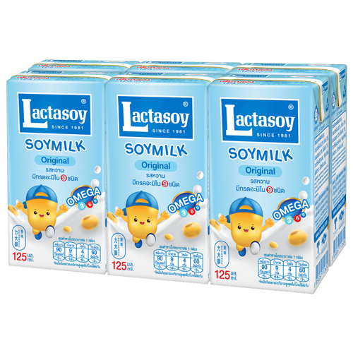 Lactasoy Soy Milk UHT Sweet Flavored 125ml 1x6