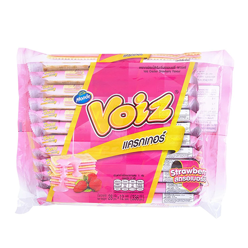 Voiz cracker strawberry 32g 1X12