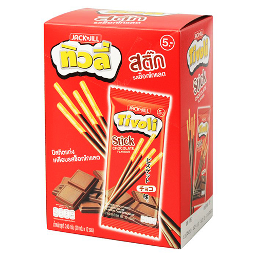 Jack&Jill Tivoli Stick Chocolate Coated 20g 1x12