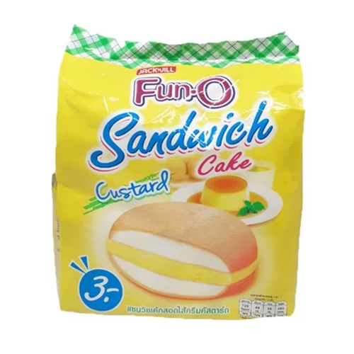 ຂະໜົມຟັນໂອ 3B ສີເຫຼືອງ (Sandwich Cake Custard ) 13g 1X12