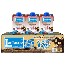 Lactasoy Soy Milk UHT Chocolate Flavored 500ml 1x12 / (Box)