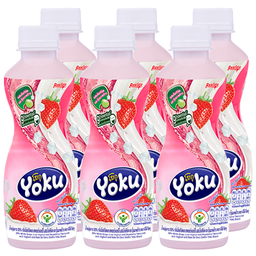 DeeDo Yoku Fruit Juice Strawberry Flavoured with Yoghurt and Nata De Coco 230ml 1x6 / (Pack)